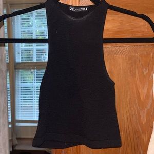 Zara tank; black; comfortable material; stretchy